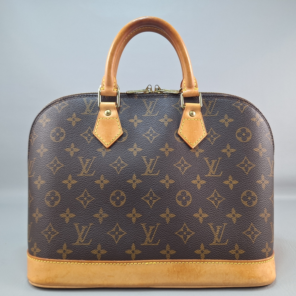 Louis Vuitton Alma PM Monogram Canvas bag Leather Vintage Authentic